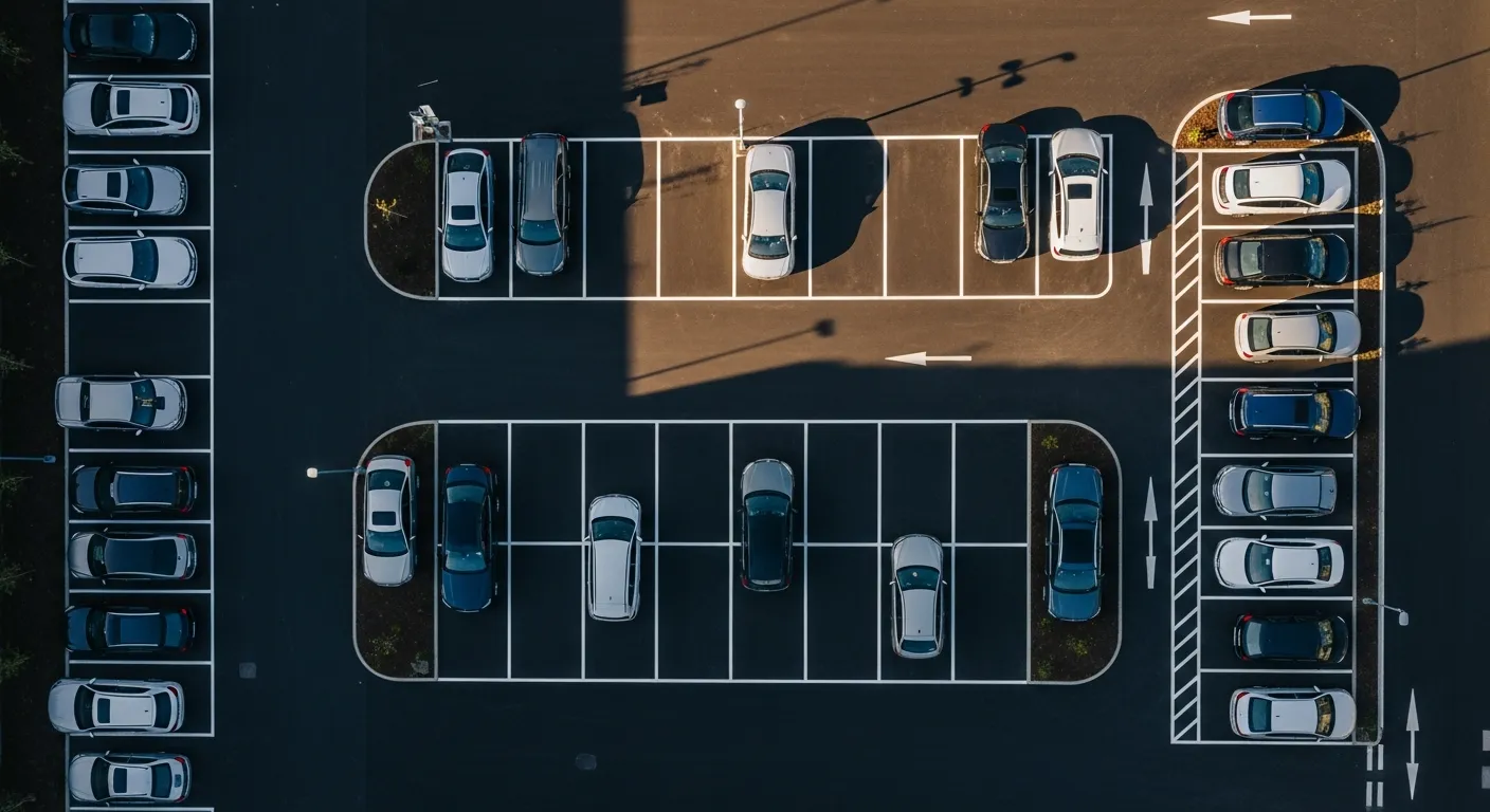 Aerial view of a managed car park