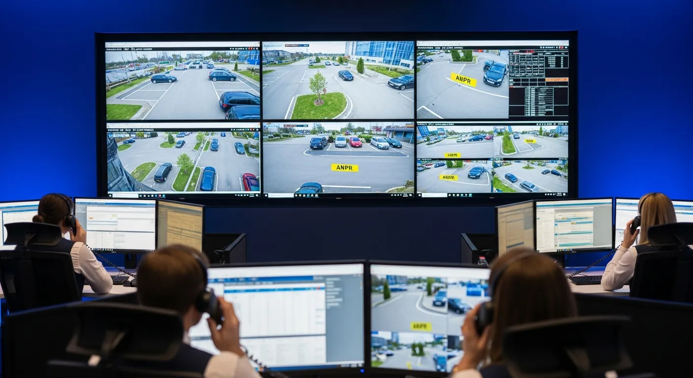 NPE support team monitoring car park CCTV feeds